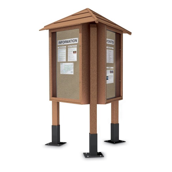 Sliding Door Indoor Enclosed Corkboard, 7